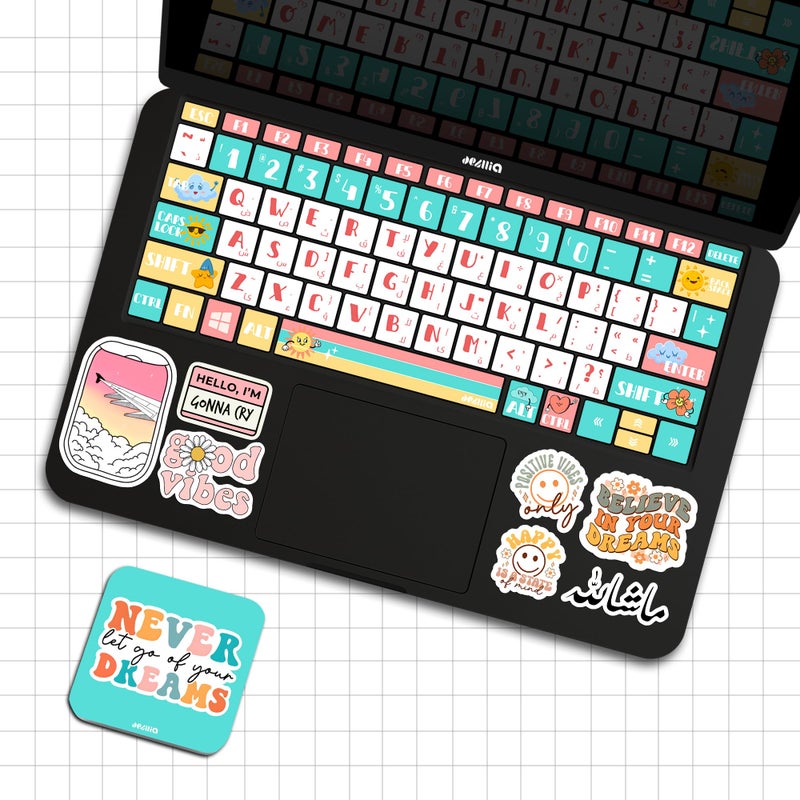 Keyboard stickers compatible with the majority of operating systems - Cute Colors style - SK/06