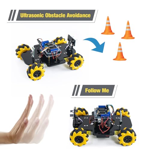 LAFVIN 4WD Mecanum Robot Car Kit Smart DIY Project Compatible with Arduino IDE - Image 2