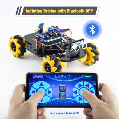 LAFVIN 4WD Mecanum Robot Car Kit Smart DIY Project Compatible with Arduino IDE - Image 4