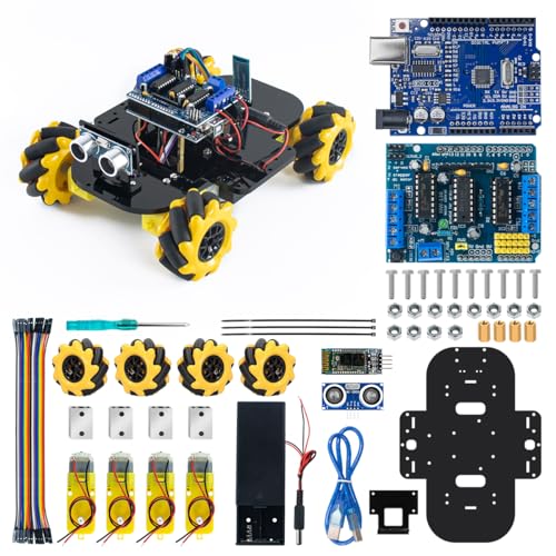 LAFVIN 4WD Mecanum Robot Car Kit Smart DIY Project Compatible with Arduino IDE - Image 1