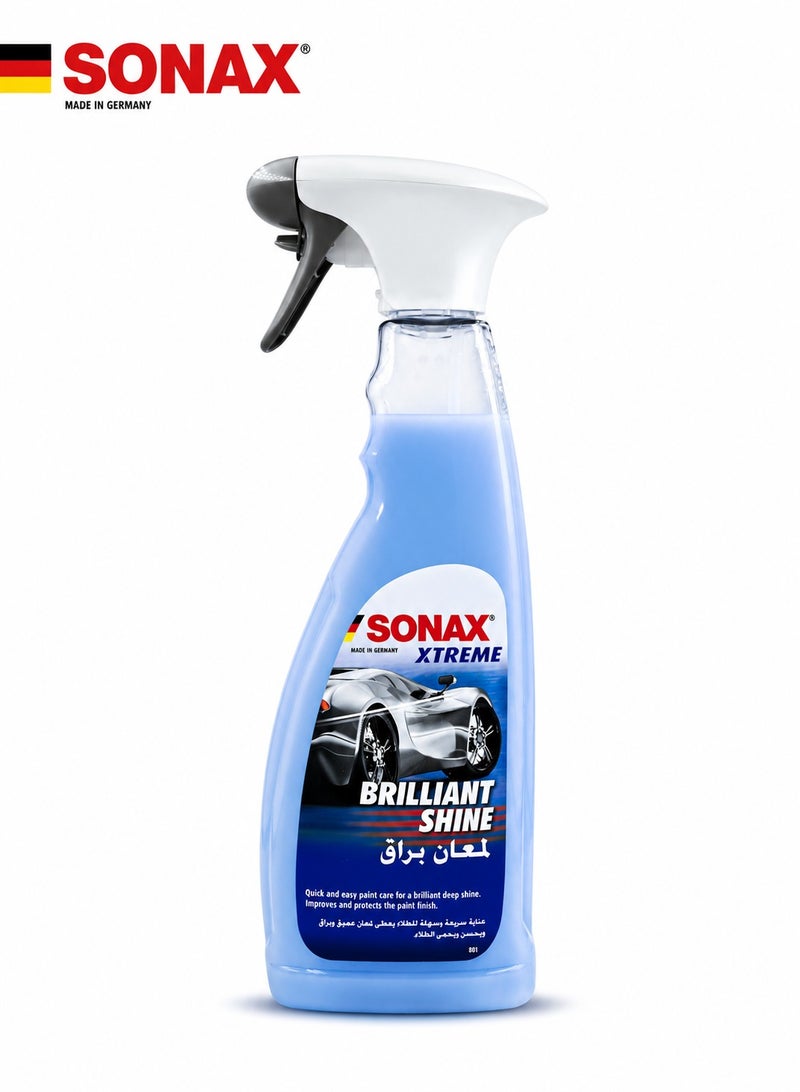 SONAX XTREME Brilliant Shine Spray 750ml Quick Detailer Car Paint Polish Wax Booster, Instant Gloss Enhancer, Water Repellent Protective Coating, Scratch-Free Surface Cleaner, Exterior Paint Care, Shine Restorer for Cars, UV Protection Finish X - Image 1