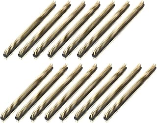 bnafes bnafes 15pcs 50 Way Double Row Straight Pin Male Header Strip 1.27mm Pitch  - Image 1