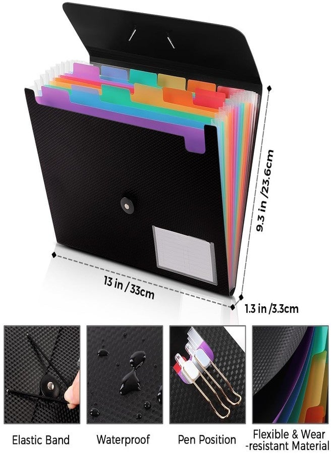 SKYDUE Accordion File Organizer with 13 Pockets - Expanding File Folder for A4/Letter Sized Paper, Accordion Folder with Labels - Document Receipt Organizer for Office, School, Home - Image 3