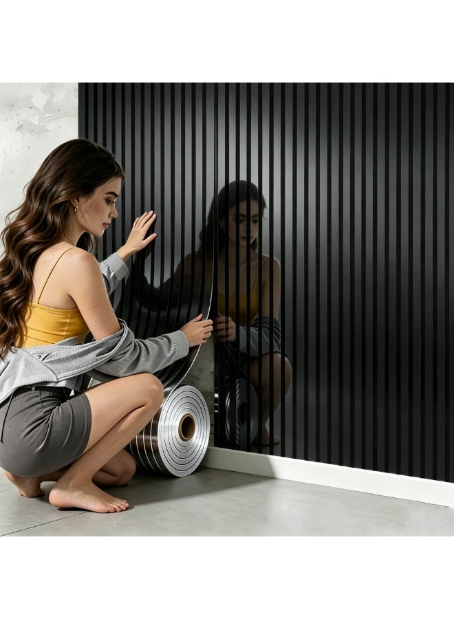 Modern 3D Stripe Geometric Self-Stick Wallpaper, Peel and Stick, Removable, 40x300cm - Image 1