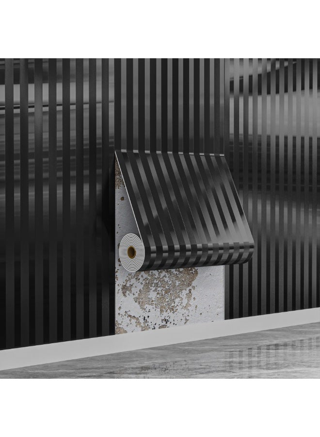 Modern 3D Stripe Geometric Self-Stick Wallpaper, Peel and Stick, Removable, 40x300cm - Image 2