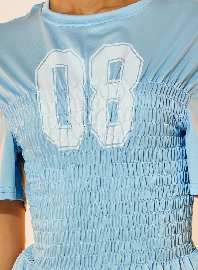 Take Two Graphic Print Round Neck Smocking Detail T-Shirt - Image 3