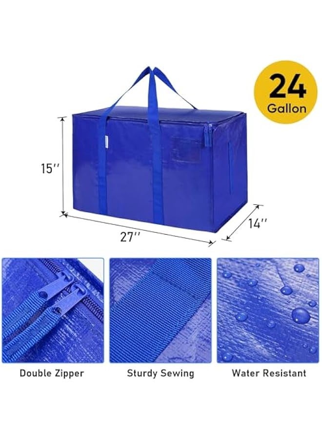 TRASSLE Bedding Foldable Clothes Organizer Quilt Bag Thicken Clothes Pouch Bag for Moving House Comforter Bags with Zipper Quilt Holder Quilt Container 24 Gallon Storage Moving Bag  - Image 3