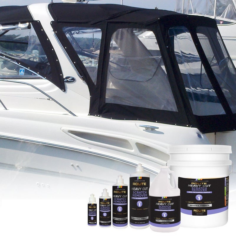 Rolite Heavy Cut Scratch Remover, 4 fl. oz., for Plastic & Acrylic Surfaces, Marine Strataglass, Eisenglass, Headlights, Aquariums, Low Sling Formula, Professional Finish - Image 2