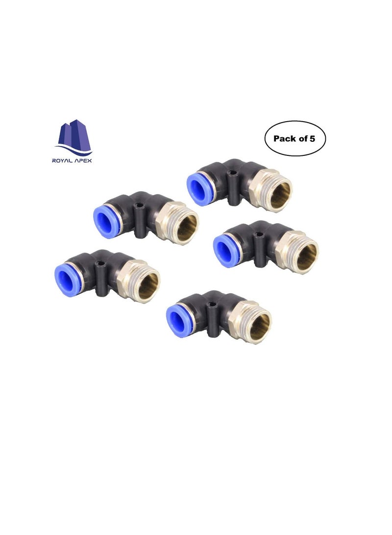 PU Pipe & Fittings Polyurethane | Pneumatic Pipe Push in to Connect Fittings (Male Elbow - Pack of 5, 10mmx3/8") - Image 2