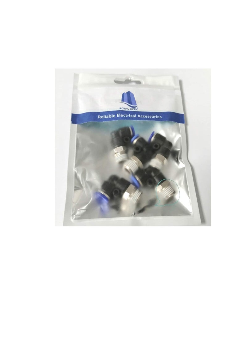 PU Pipe & Fittings Polyurethane | Pneumatic Pipe Push in to Connect Fittings (Male Elbow - Pack of 5, 10mmx3/8") - Image 1