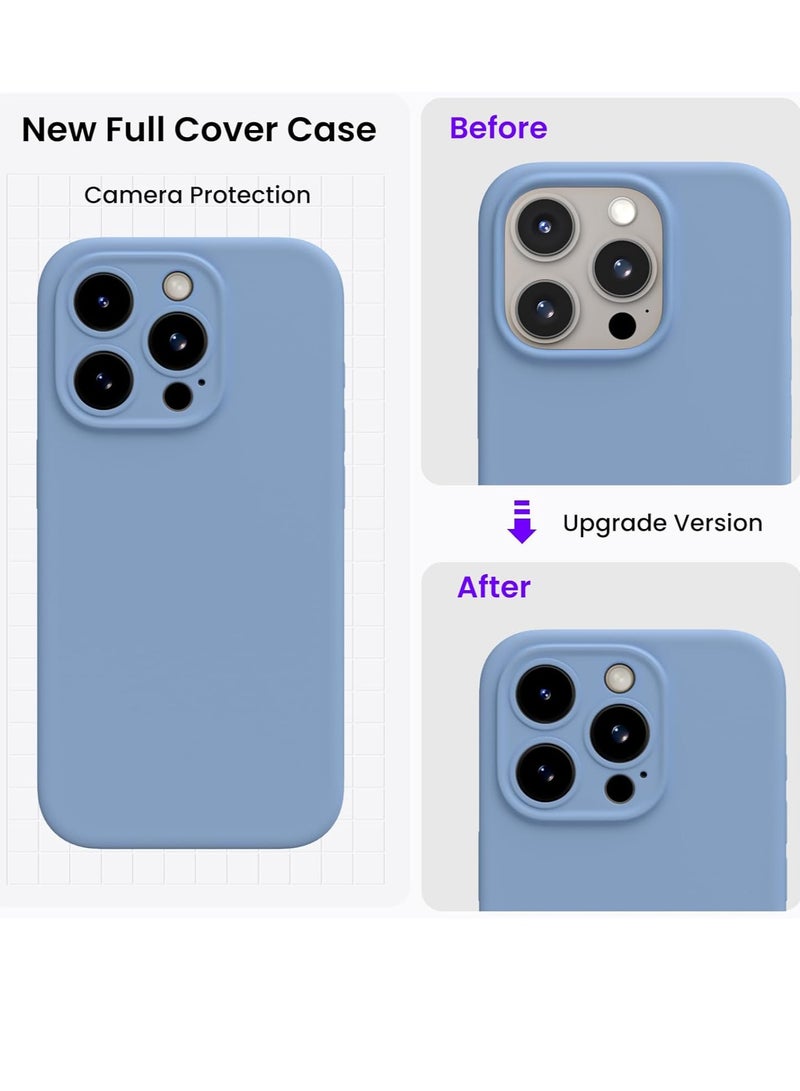 ELTRAZONE Compatible with iPhone 15 Pro Max Case Shockproof with 2pcs Screen Protectors, Waterproof Liquid Silicone Rubber Full Cover Protective Case for iPhone 15 Pro Max 6.7 inch-French Blue - Image 3