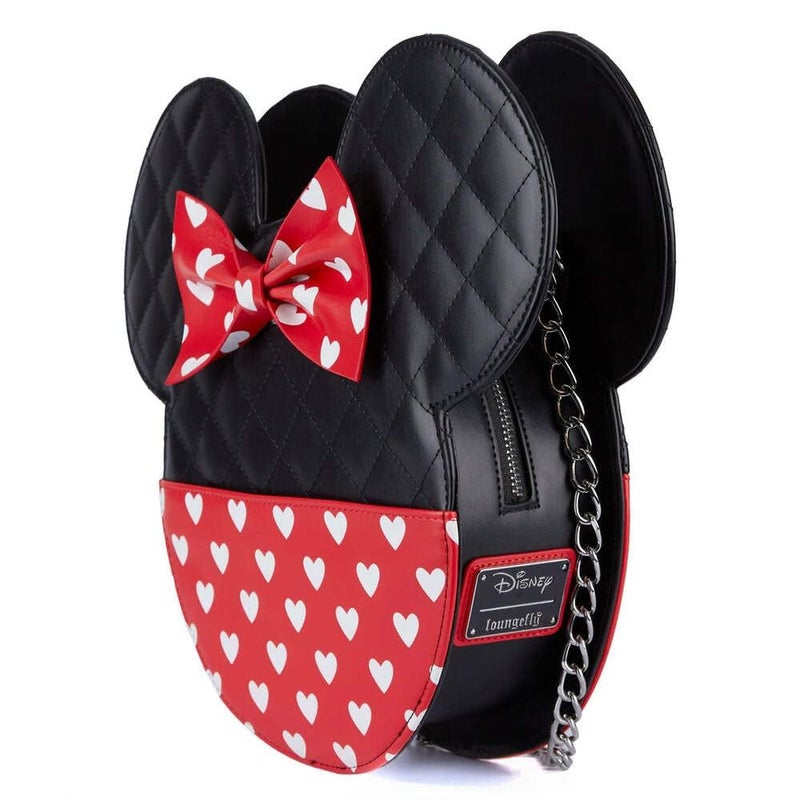 Loungefly MickeyMinnie Valentines Reversible Large Crossbody Bag BlackRedWhite - Image 5
