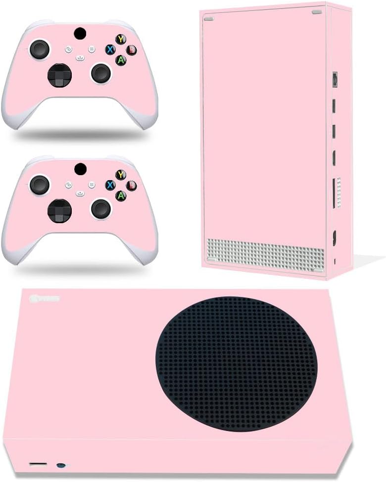 Asokex Xbox Series S Stickers Full Body Vinyl Skin Decal Protective Cover for Microsoft Xbox Series S Console and Controllers (Series S Pink 4) - Image 1