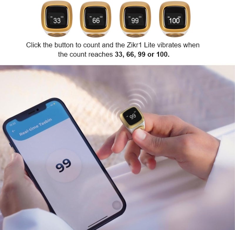 klarako 18mm Electronic Counter,Rechargeable BT CNC Finger,0.49in Digital Display Intelligent Step Counting with Vibration Reminder,APP Support (Green) - Image 4