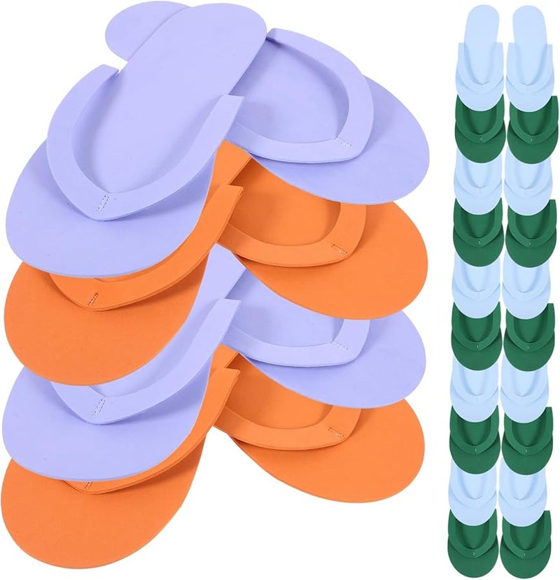 24 Pairs Disposable EVA Foam Pedicure Slippers For Salon Beach Party Guest Footwear - Image 1