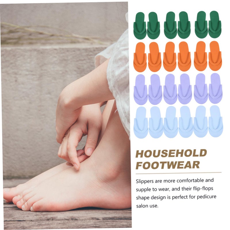 24 Pairs Disposable EVA Foam Pedicure Slippers For Salon Beach Party Guest Footwear - Image 5