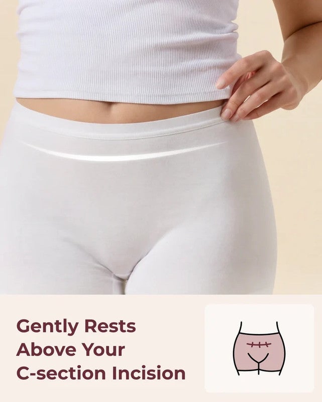 Momcozy 100% Cotton Disposable Postpartum Boxer Briefs, Size XL, Pack Of 7, White - Image 4