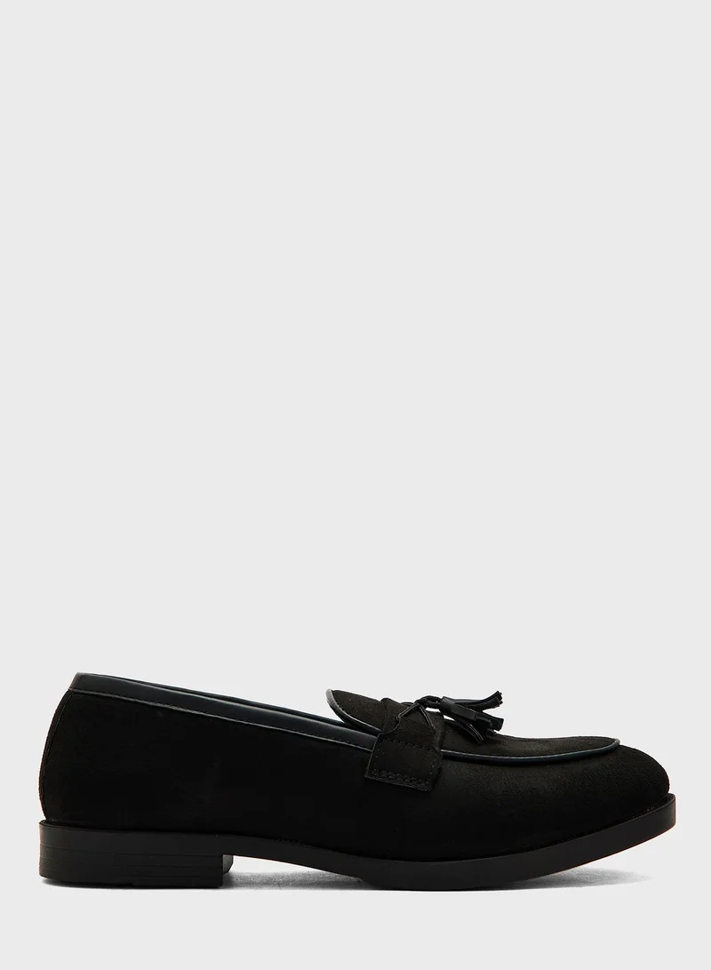 Robert Wood Faux Suede Tassel Casual Slip Ons