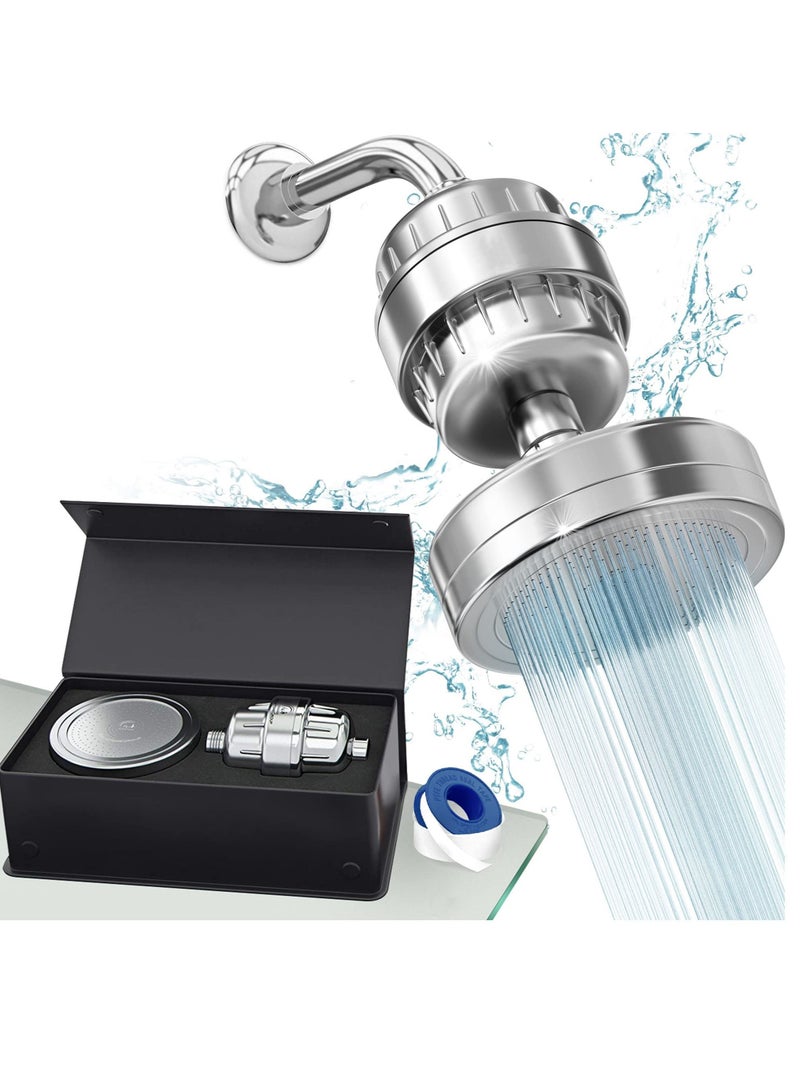 كابتن تيك 20 Stage Shower Filter Luxury Filtered Head Set for Hard Water Removes Chlorine and Harmful Substances Showerhead High Output - Image 1