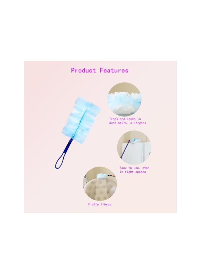 erorex Disposable Blue Duster Kit with Long and Short Handles - Multi Surface Cleaning, Heavy Duty Extender for High Ceiling Fans, Cars - Includes 20 Duster Refills - Image 5