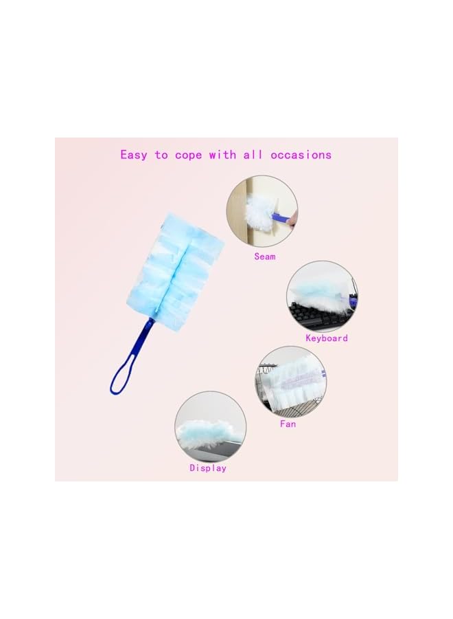 erorex Disposable Blue Duster Kit with Long and Short Handles - Multi Surface Cleaning, Heavy Duty Extender for High Ceiling Fans, Cars - Includes 20 Duster Refills - Image 3