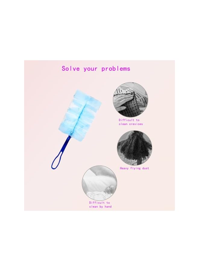 erorex Disposable Blue Duster Kit with Long and Short Handles - Multi Surface Cleaning, Heavy Duty Extender for High Ceiling Fans, Cars - Includes 20 Duster Refills - Image 4