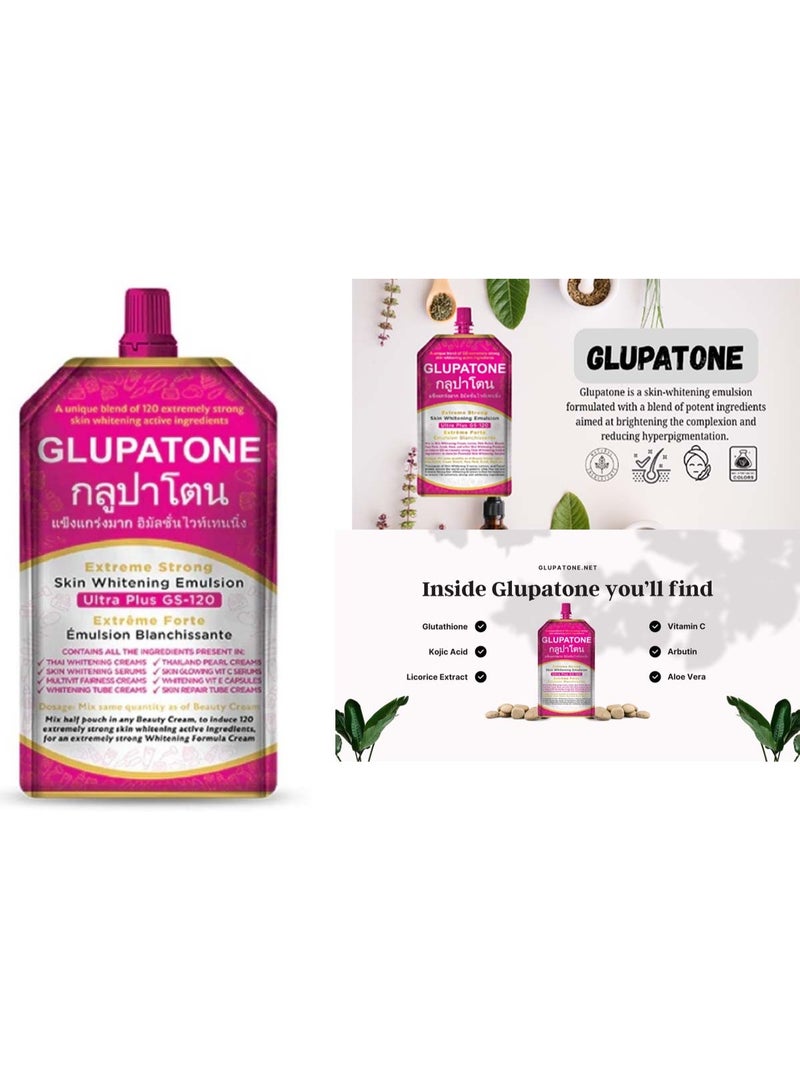 Glupatone Extreme Strong Whitening Emulsion Ultra Plus GS-120 For Face & Body 50ml - Image 1