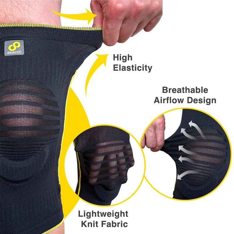 Bracoo Thin Knee Compression Sleeve for Knee Pain Women & Men, Brace Support with Patella Pad & Side Stabilizers, Breathable & Lightweight for Daily Use, Walking, Running, Workout, KE60 - Image 2