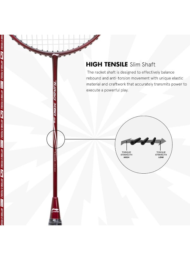 Li-Ning Turbo X 60 G5 Carbon Fibre Strung Badminton Racket with Free Full Cover - Image 4