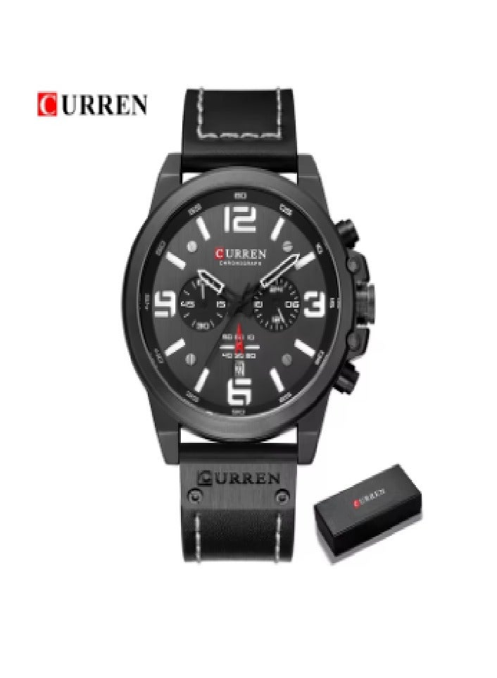 CURREN " A luxurious men's leather watch CURREN with an elegant design suitable for all occasions"