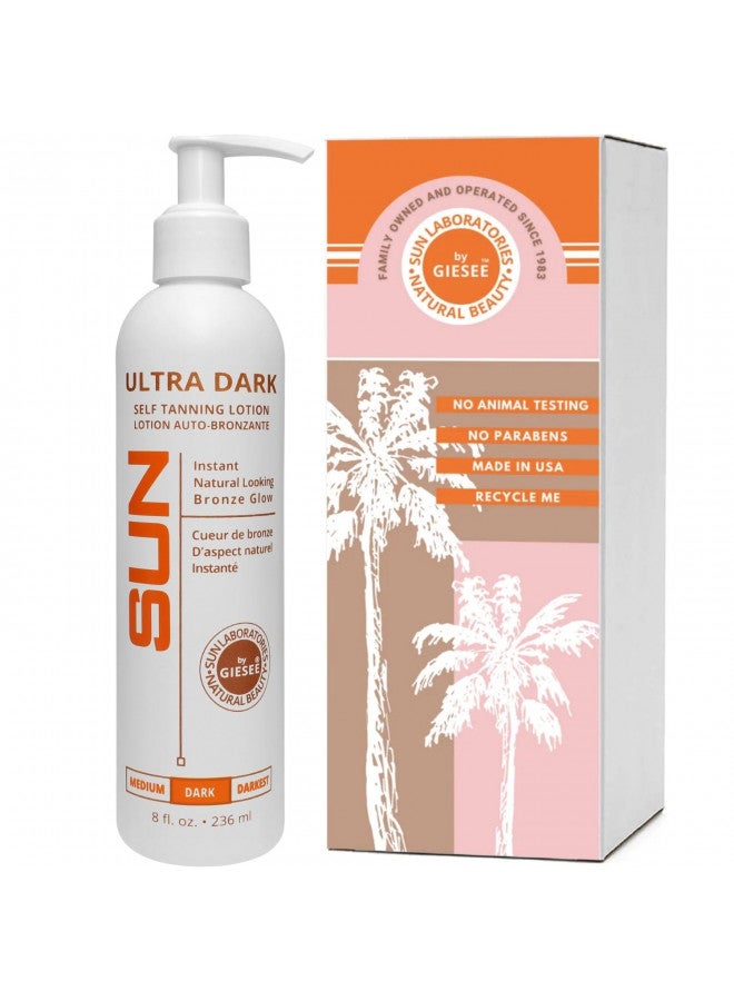 Sun Laboratories by Giesee Sun Laboratories Ultra Dark Self-Tanning Lotion for Body and Face - Sunless Tan Golden Glow - Dark - 8 fl oz Bottle  - Image 1