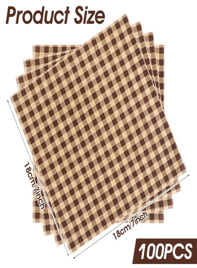 WLLHYF 100Pcs Wax Paper Sheets for Food 7x7 In Checkered Deli Paper Sheets Greaseproof Sandiwch Wrapping Papers Elegant Basket Liners for Parties, Picnics, and Outdoors - Image 2