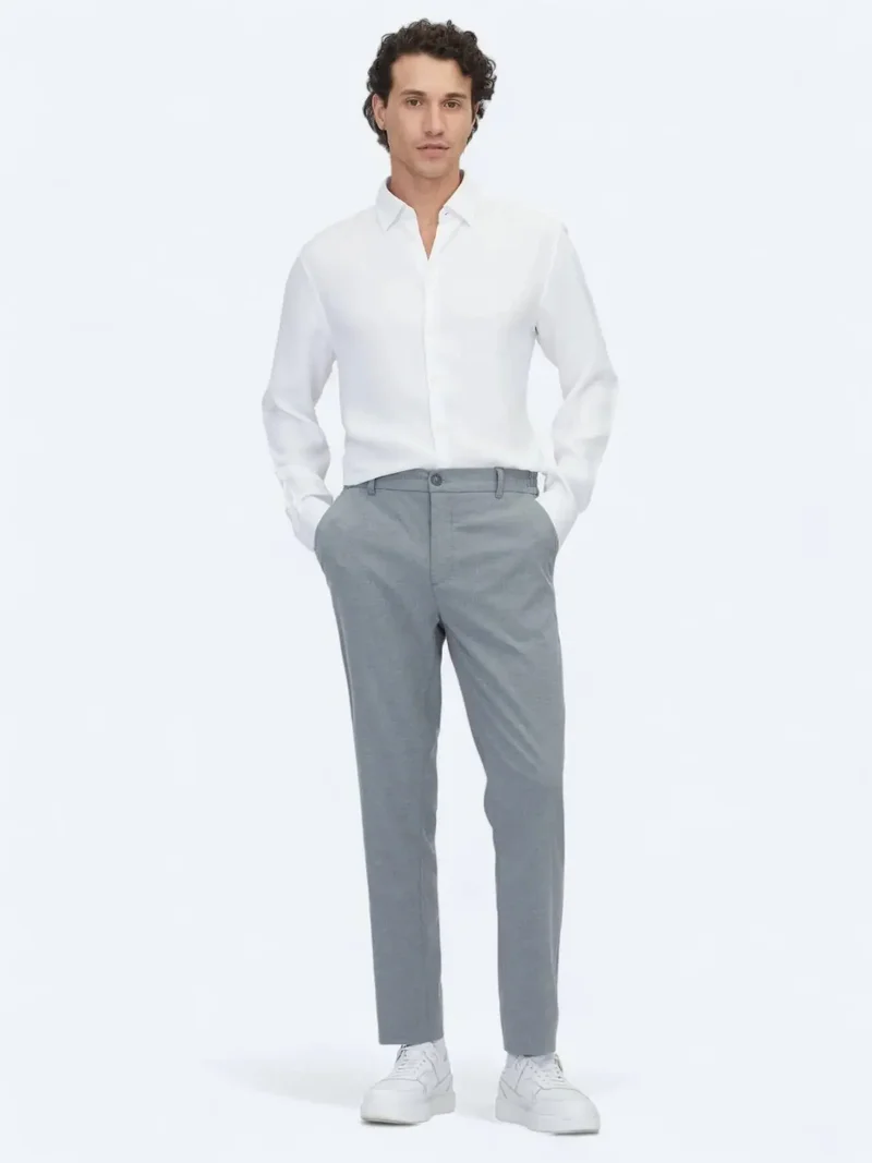 Kip Grey Weaving Straight fit Casual Trousers