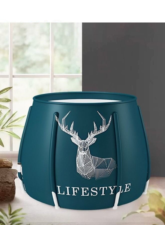 ميكسد المحمولة قابلة للطي حوض الاستحمام ، حوض استحمام مع وسادة وغطاء للاستحمام للأطفال الكبار ، 65x70cm - Image 3