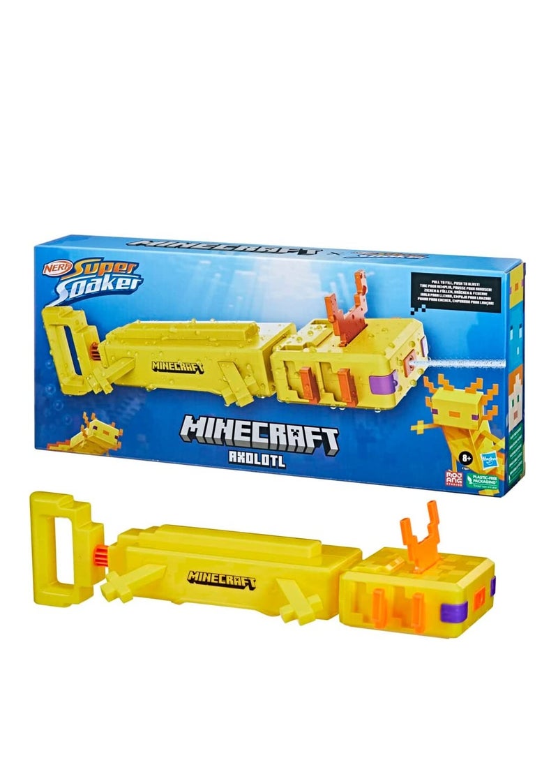 HASBRO - NERF Super Soaker Minecraft Axolotl Water Gun  - Image 1