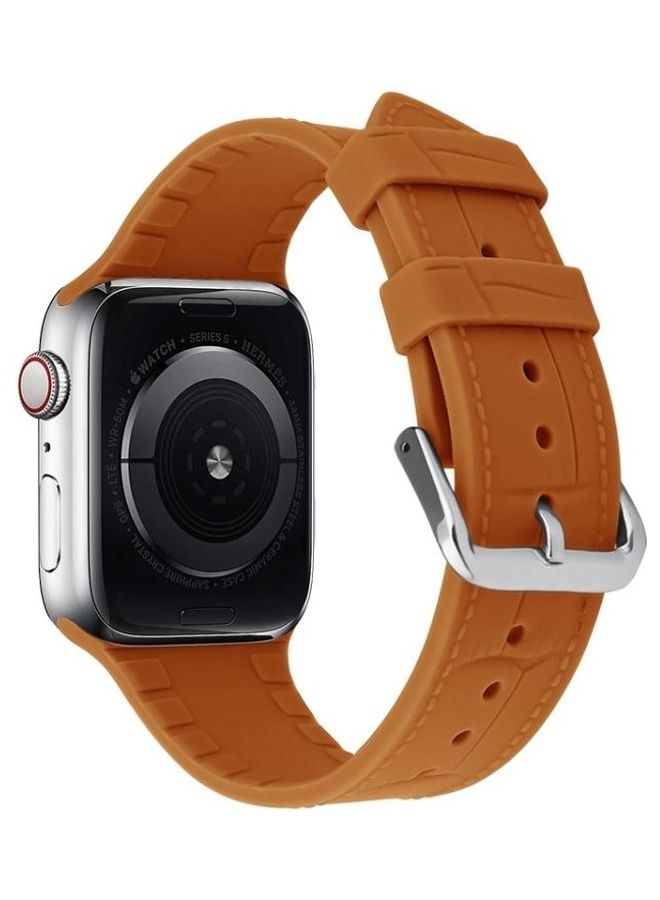 NIBEMINENT Replacement Strap Watchband For Apple Watch Series 7 41mm/6 & SE 5 4 40mm/3 2 1 38mm Brown  - Image 4