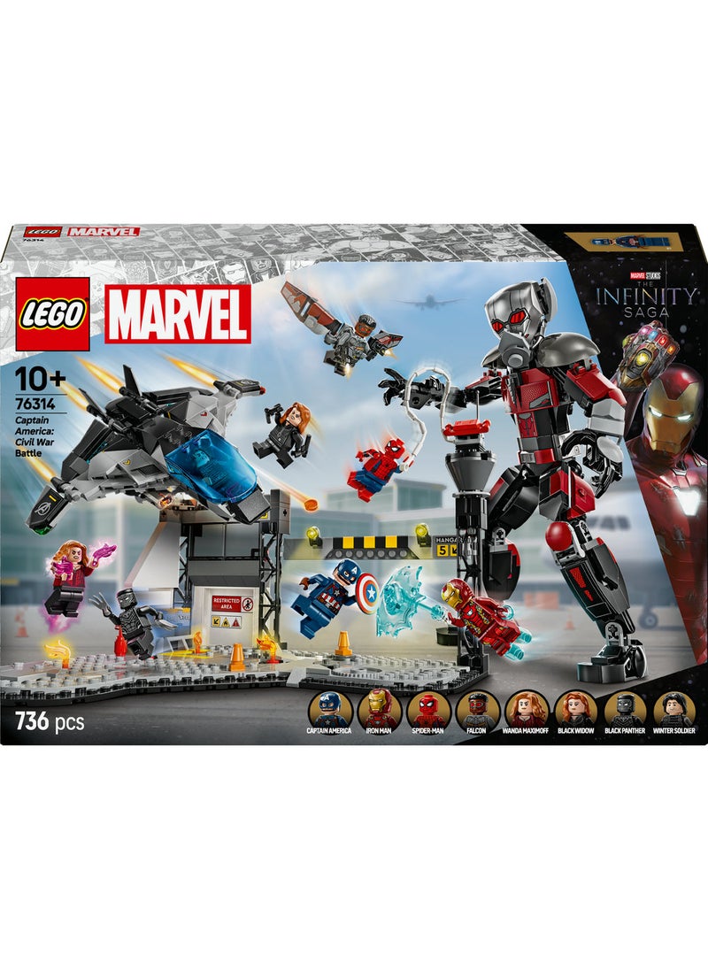 ليغو مجموعة البناء معركة تشويق كابتن أمريكا: الحرب الأهلية من LEGO® Marvel‏ 76314  - Image 2