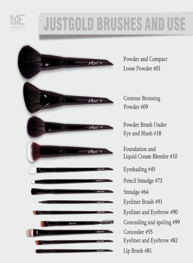 JUST GOLD Justgold Professional Pencil Smudge Brush, Soft Bristles, Copper Ferrule, Wooden Handle #73 - Image 5