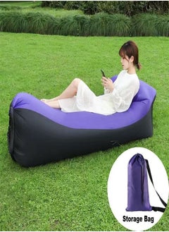 fashionhome Modern Waterproof Inflatable Outdoor Portable Camping Living Room Sofa Cushion Bed Lounge Chair 180x63x88 cm  - Image 1