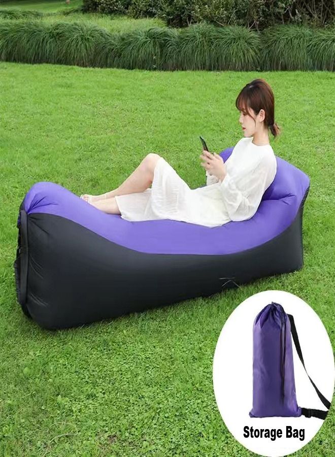 fashionhome Modern Waterproof Inflatable Outdoor Portable Camping Living Room Sofa Cushion Bed Lounge Chair 180x63x88 cm - Image 1