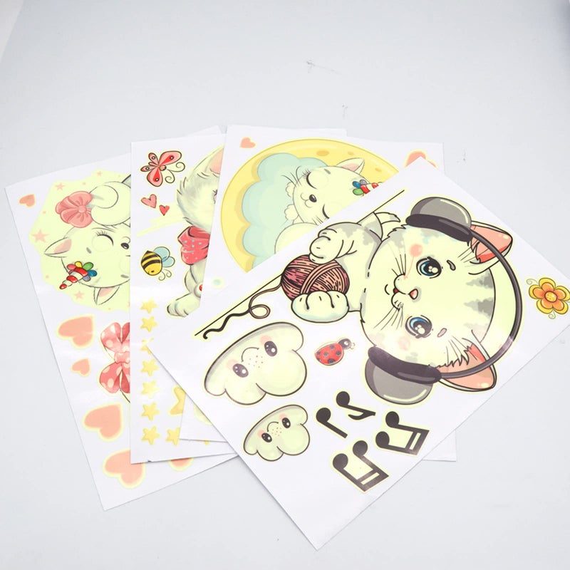 Robmoda Glow in The Dark Stars for Room Cats Glowing Wall/Ceiling Decals  Kitten Butterflies Stickers for Kids Bedroom  Clouds Bees Luminous Wall Decor for Boy and Girl Living Room - Image 4