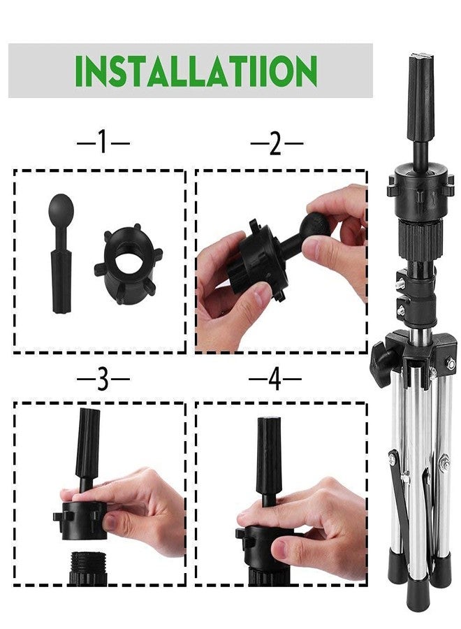 GOTOTOP Wig Tripod Stand Mannequin Head Tripod Stand Adjustable Hairdressing Training Head Rack Hair Mannequin Head Holder for Salon - Image 5