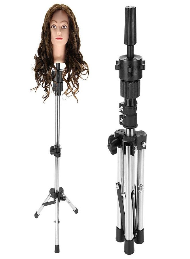 GOTOTOP Wig Tripod Stand Mannequin Head Tripod Stand Adjustable Hairdressing Training Head Rack Hair Mannequin Head Holder for Salon - Image 4