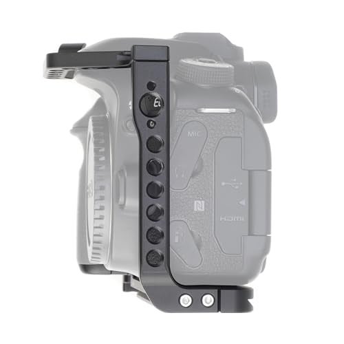 Hersmay EOS 90D 80D 70D Cage, Hersmay Aluminium Camera Cage for Canon EOS 90D/ 80D/ 70D Mirrorless Cameras with Cold Shoe,Handle Locating Holes,Multiple 1/4" 3/8" Screw Holes - Image 3