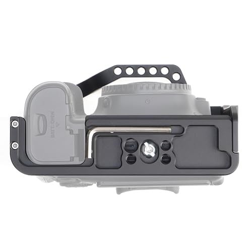 Hersmay EOS 90D 80D 70D Cage, Hersmay Aluminium Camera Cage for Canon EOS 90D/ 80D/ 70D Mirrorless Cameras with Cold Shoe,Handle Locating Holes,Multiple 1/4" 3/8" Screw Holes - Image 2