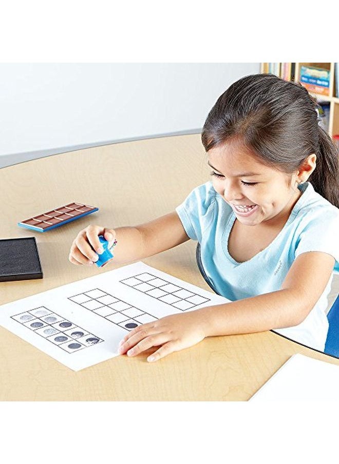 Learning Resources - Ten Frame Stamp Classroom Math Visuals Stamp 2 Pieces 2¼?H X 6?W - Image 1