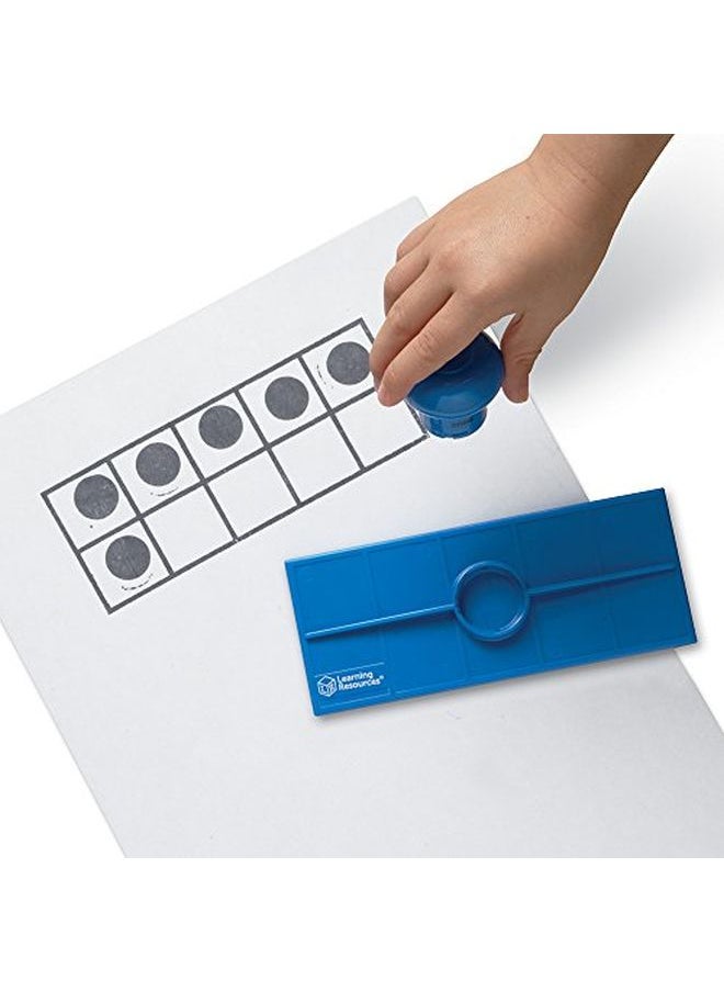 Learning Resources - Ten Frame Stamp Classroom Math Visuals Stamp 2 Pieces 2¼?H X 6?W - Image 1