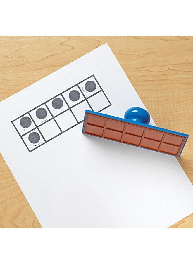 Learning Resources - Ten Frame Stamp Classroom Math Visuals Stamp 2 Pieces 2¼?H X 6?W - Image 1