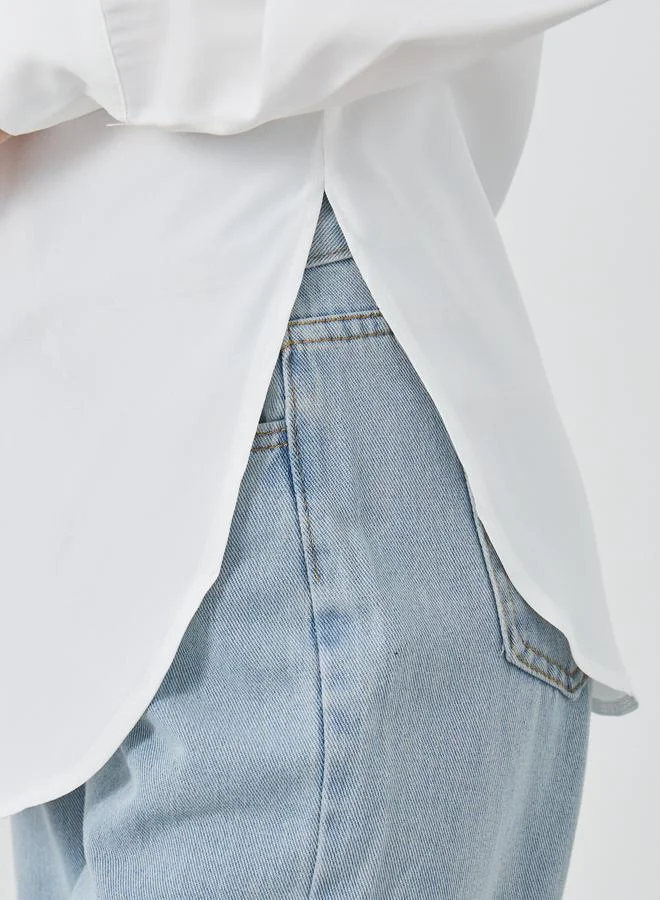Take Two Take Two Solid Long Sleeve Oversized Shirt