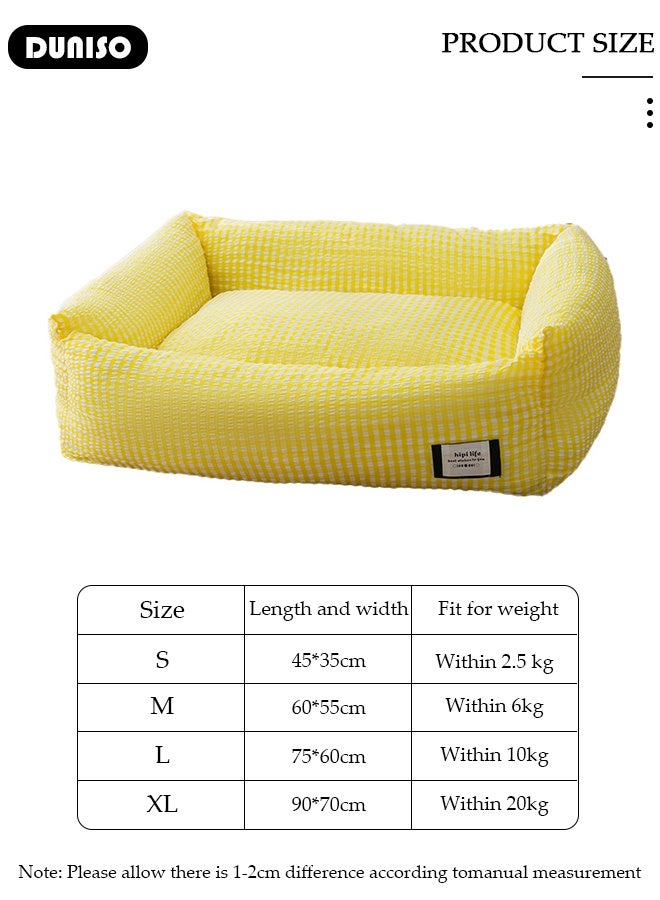 DUNISO سرير للكلاب، أريكة للحيوانات الأليفة، أريكة سرير للكلاب، سرير قابل للغسل للحيوانات الصغيرة، سرير مستطيل ناعم للحيوانات الأليفة، سرير أريكة للكلاب مع حواف مرتفعة، سرير إسفنجي ثلاثي الأبعاد للكلاب والقطط، أريكة للحيوانات الأليفة مع قاعدة غير قابلة للانزلاق - Image 5
